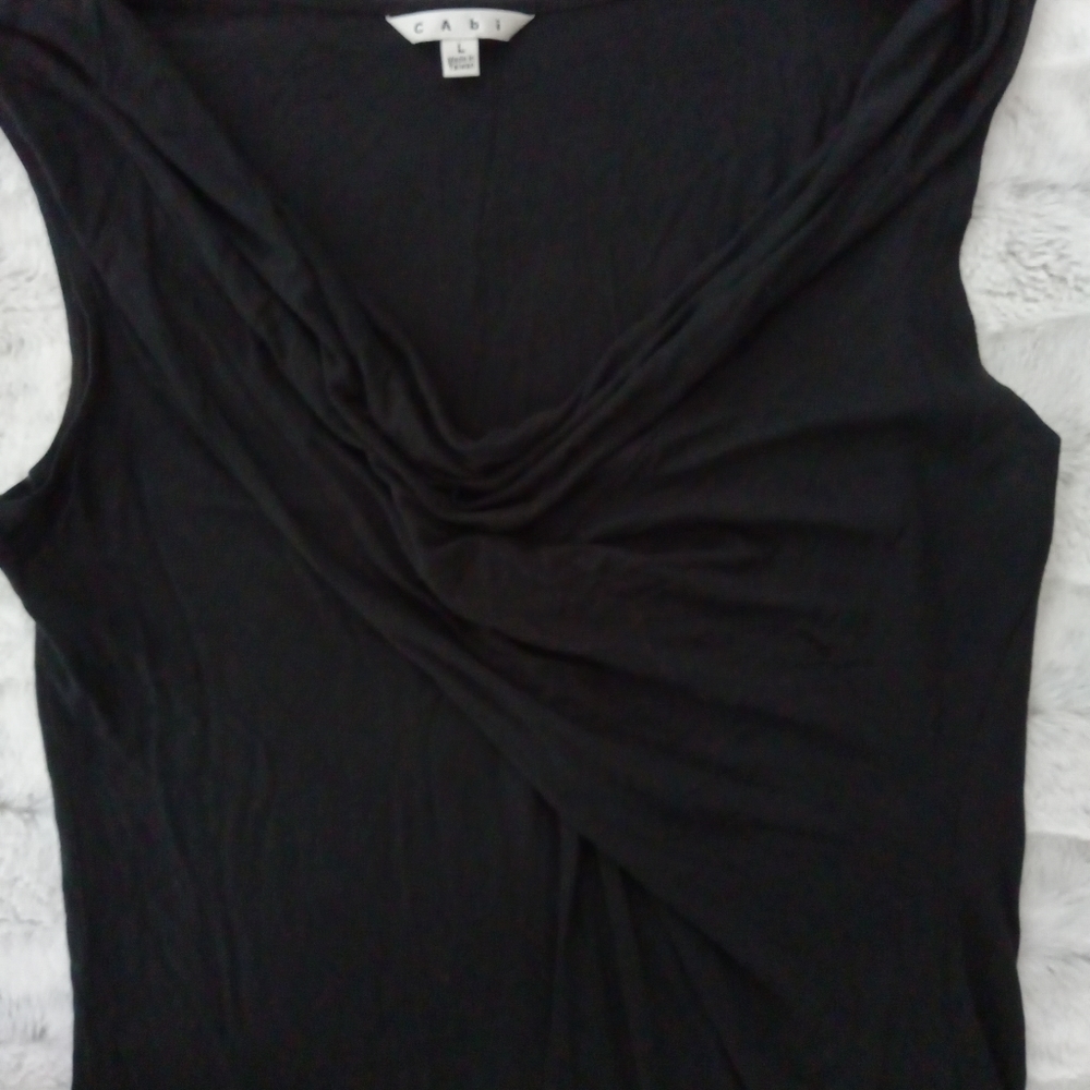 CAbi black lightweight Scoop Neck summer tank. Size L. - Picture 3 of 6
